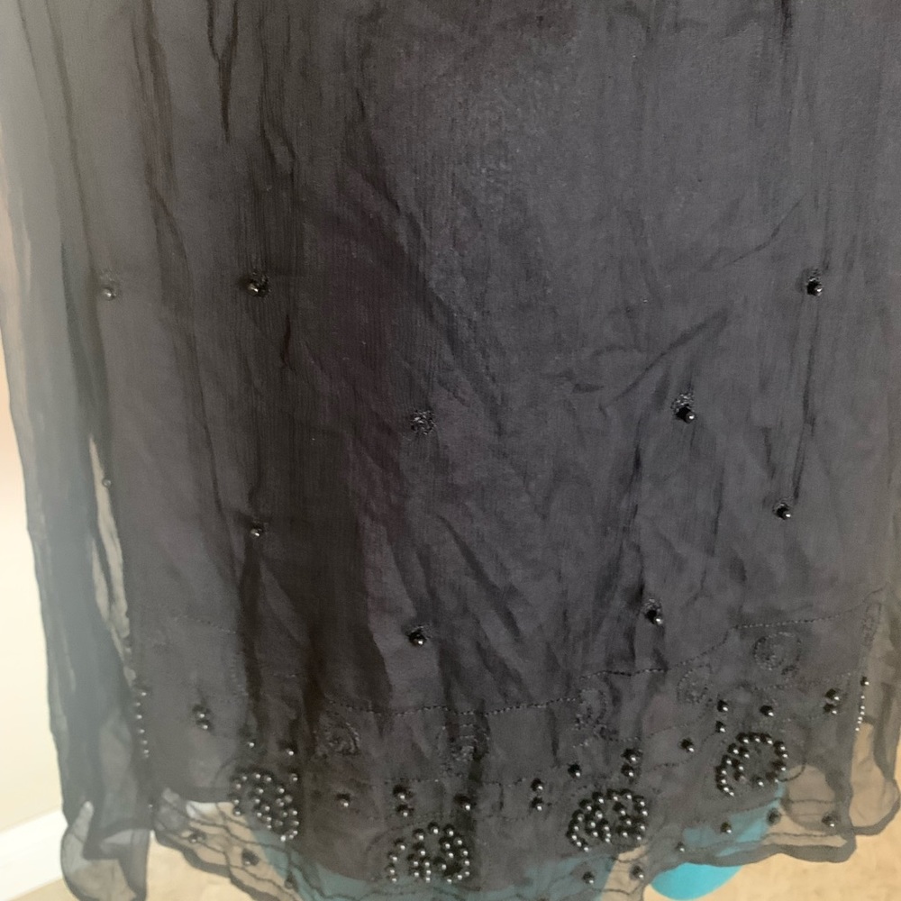 Silk black beaded blouse